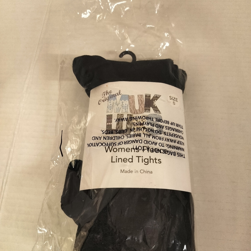 Womens Black Fleece Lined Footless Tights Size: Small